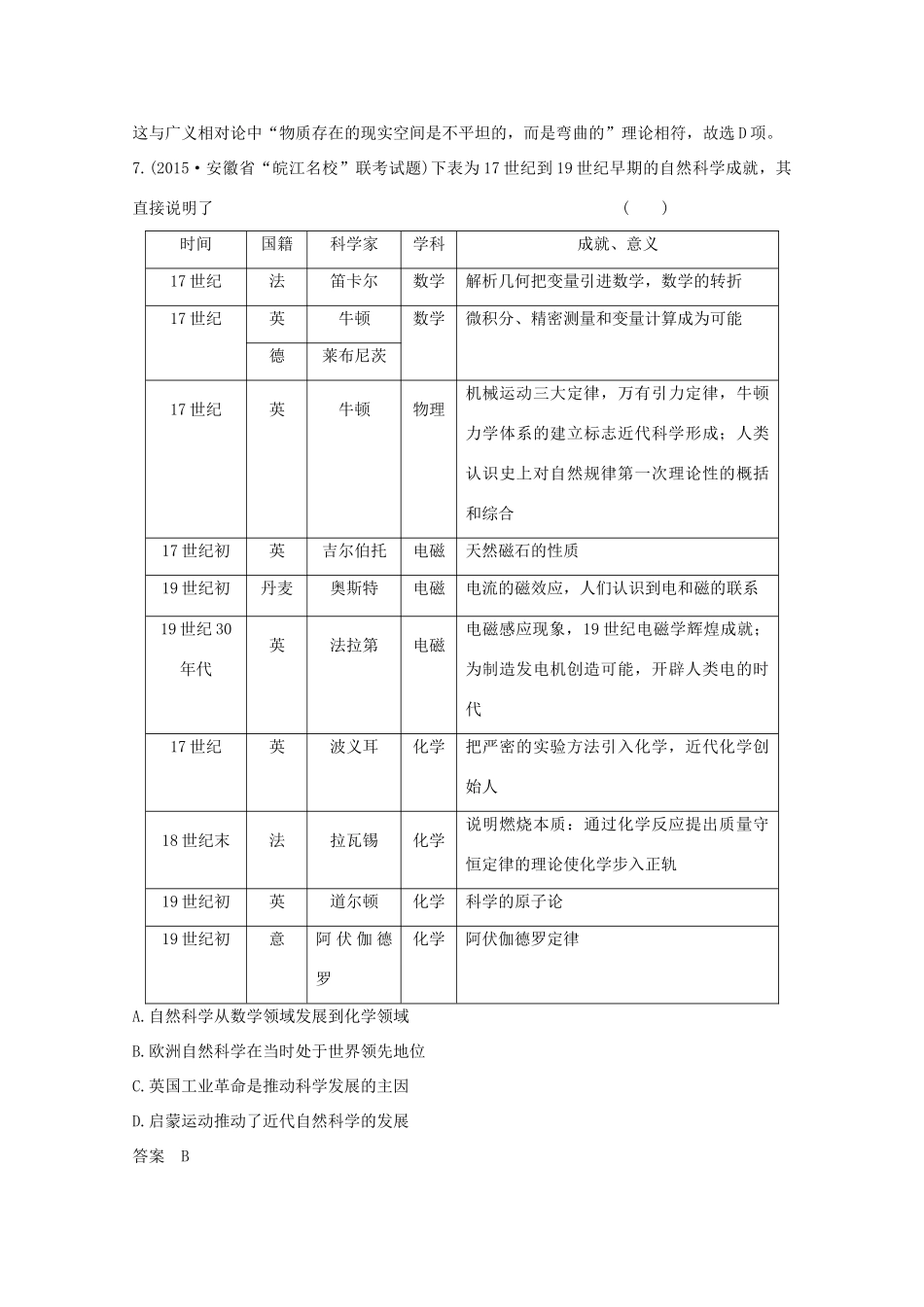 高考历史一轮复习 题组层级快练34-人教版高三全册历史试题_第3页