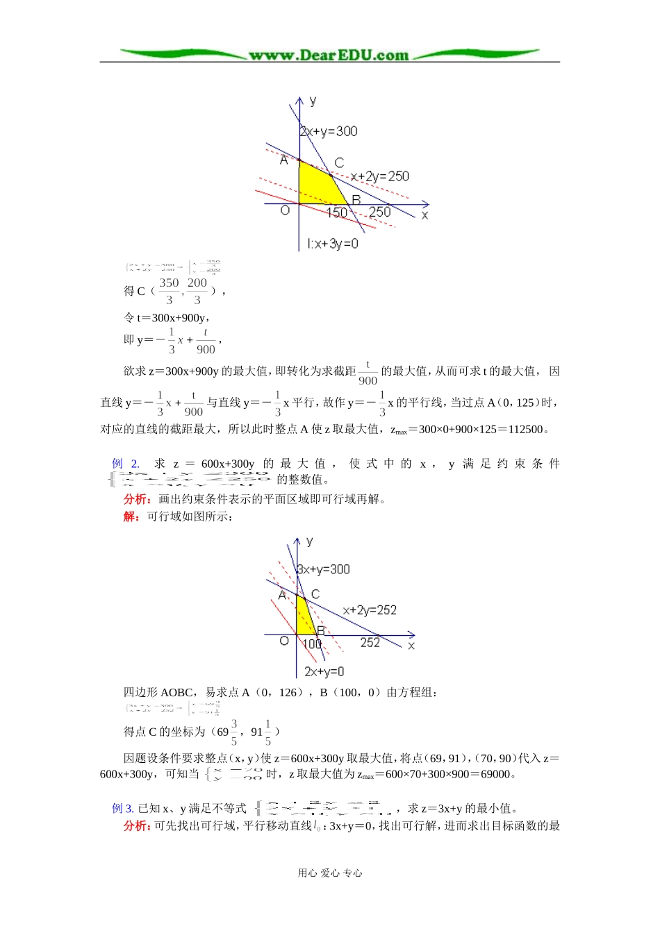 高二数学二元一次不等式组与简单的线行规划问题知识精讲 苏教版_第3页