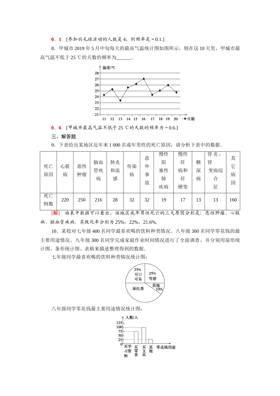 高中数学 第六章 统计 6.3.1 从频数到频率课时分层作业（含解析）北师大版必修第一册-北师大版高一第一册数学试题_第3页