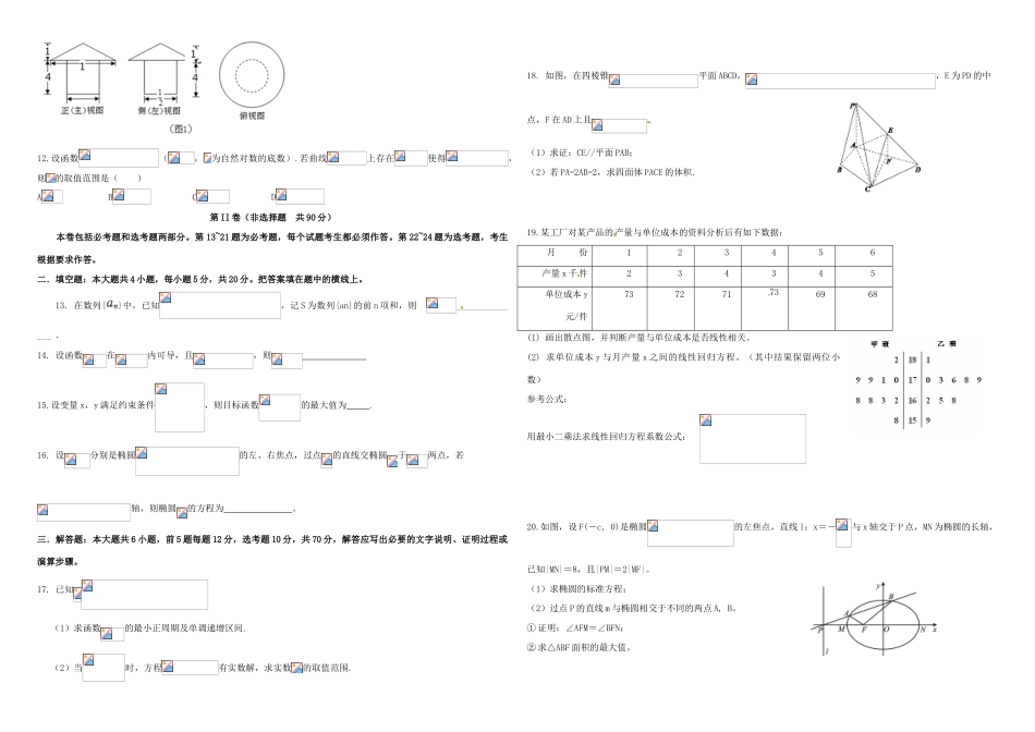 招生全国统一考试高考数学置换卷（二）文（含解析）-人教版高三全册数学试题_第2页