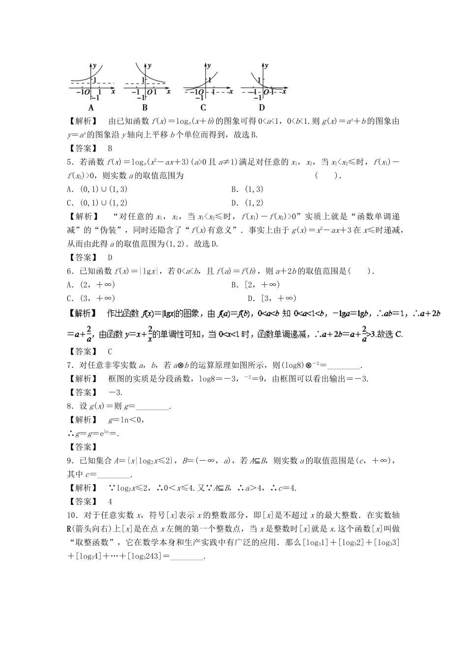 高考数学一轮复习 专题09 对数与对数函数押题专练 文-人教版高三全册数学试题_第2页