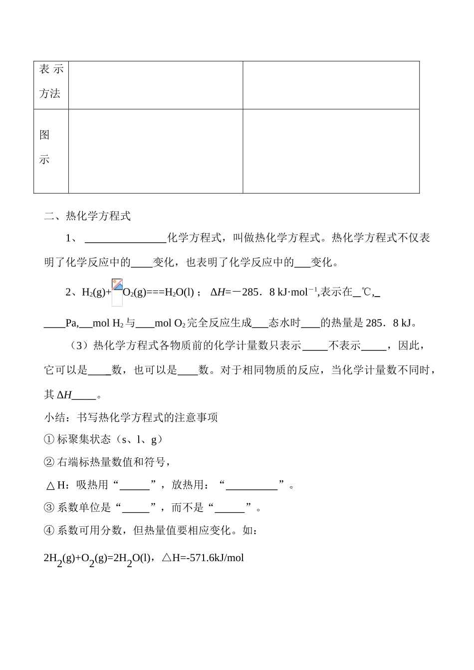 高二化学 化学反应与能量的变化选修4_第3页