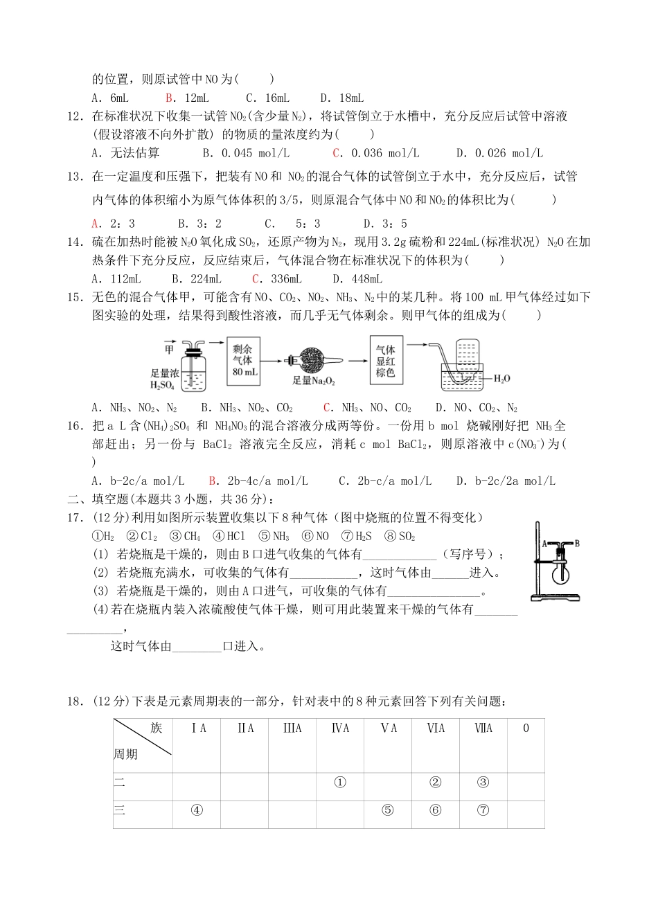 江西省樟树市高一化学下学期周练试题（2）（4-6,14-16班使用）-人教版高一全册化学试题_第2页