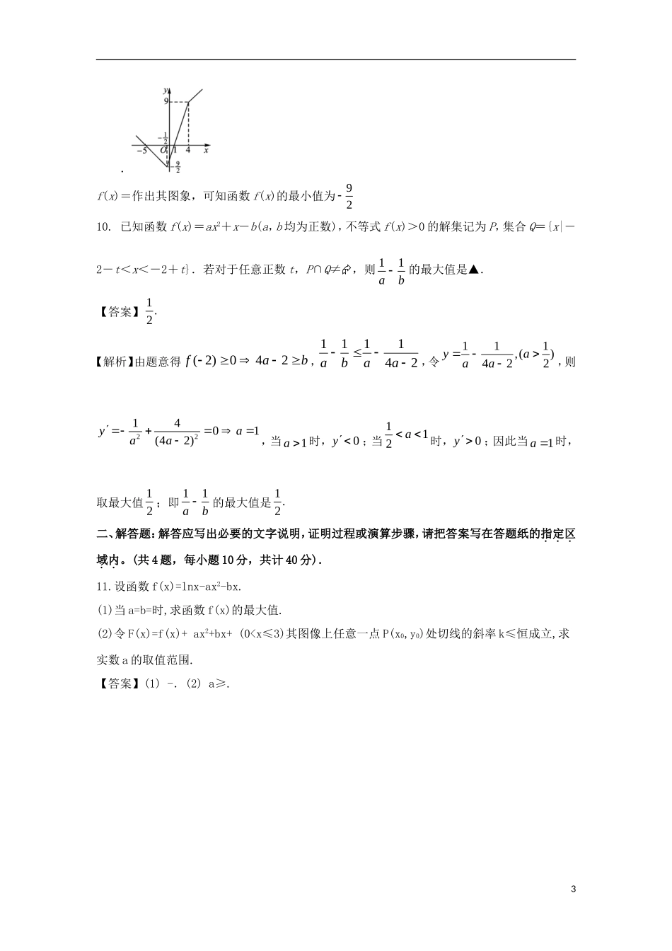 （江苏版）高考数学一轮复习 专题2.10 函数最值（测）-江苏版高三全册数学试题_第3页