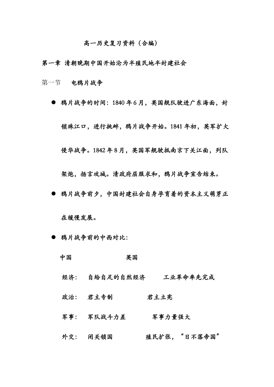 高一历史复习资料 人教版_第1页