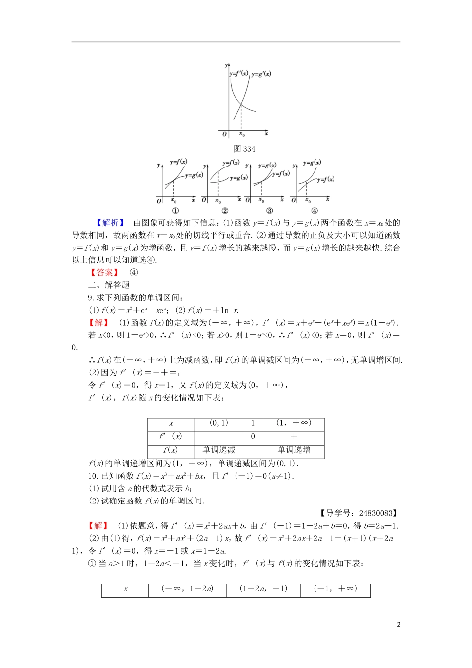 高中数学 第3章 导数及其应用 3.3.1 单调性学业分层测评 苏教版选修1-1-苏教版高二选修1-1数学试题_第2页