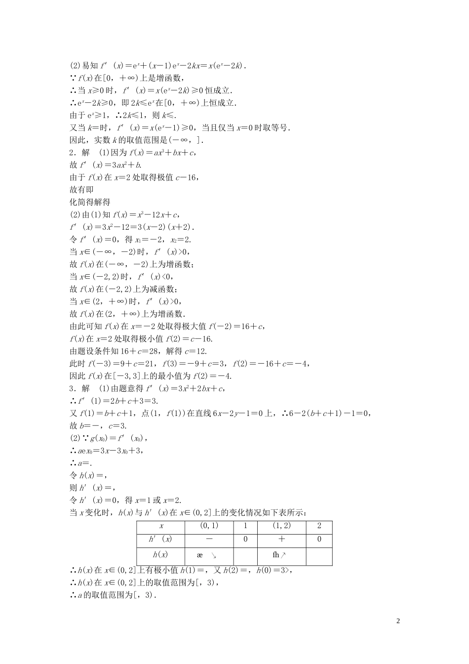 （江苏专用）高考数学 专题3 导数及其应用 22 导数的应用 文-人教版高三全册数学试题_第2页