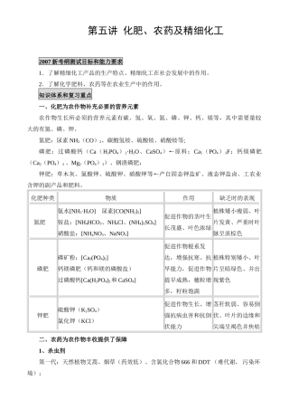 第五讲 化肥、农药及精细化工