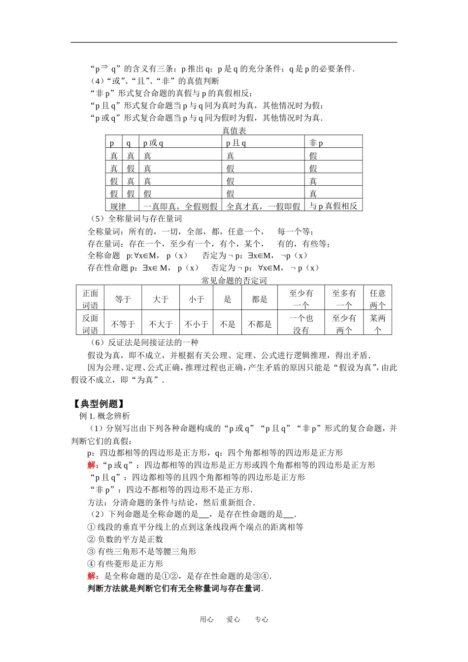 高二数学逻辑联结词与量词苏教版（文）知识精讲_第2页