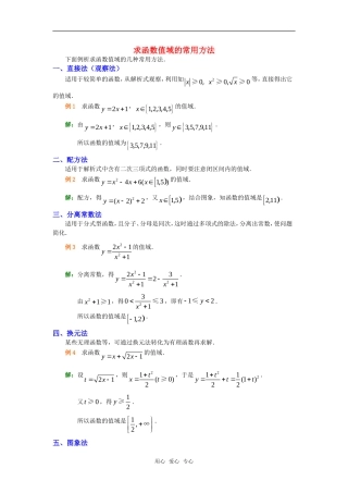 高考数学复习点拨 求函数值域的常用方法