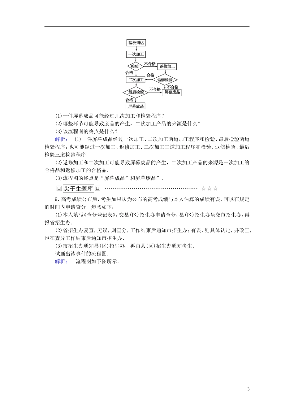高中数学 第二章 框图 1 流程图课后演练提升 北师大版选修1-2-北师大版高二选修1-2数学试题_第3页