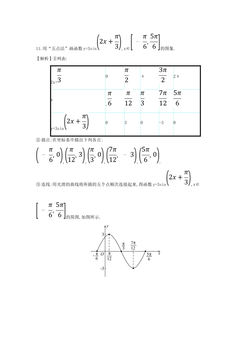 高中数学 第一章 三角函数 1.5 函数y＝Asin（ωx＋φ）的图象分层训练（含解析）新人教A版必修4-新人教A版高一必修4数学试题_第3页