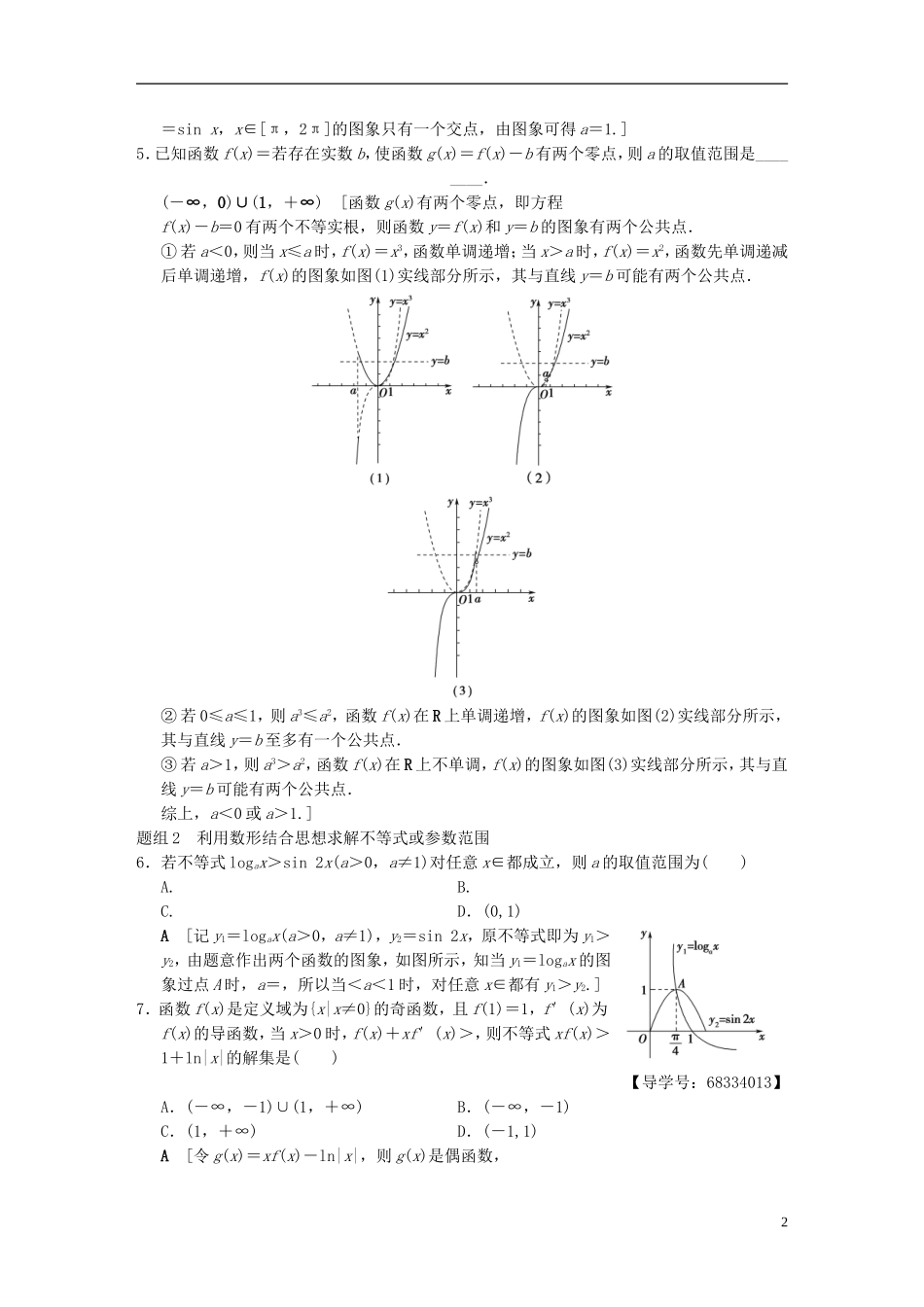 （浙江专版）高考数学 第1部分 重点强化专题 技法篇 4大思想提前看，渗透整本提时效 技法强化训练2 数形结合思想-人教版高三全册数学试题_第2页