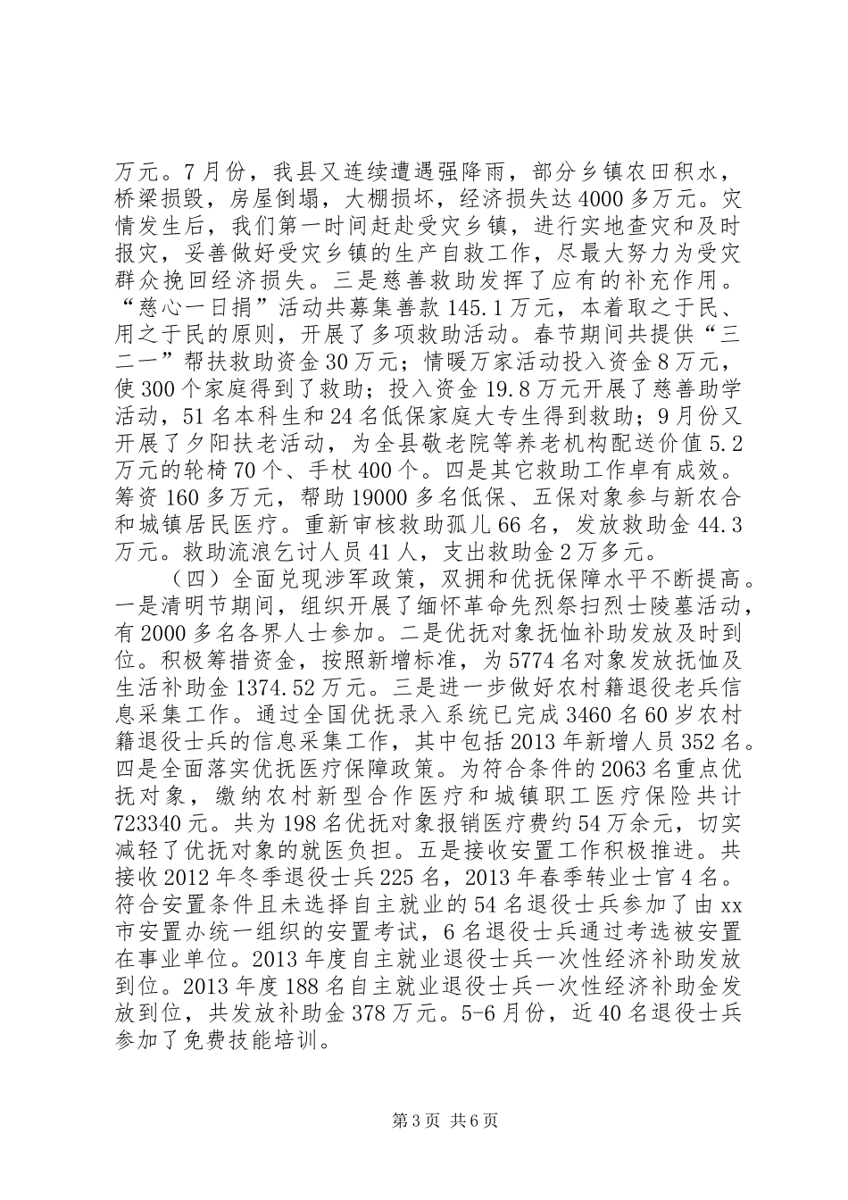 县民政工作总结报告 _第3页