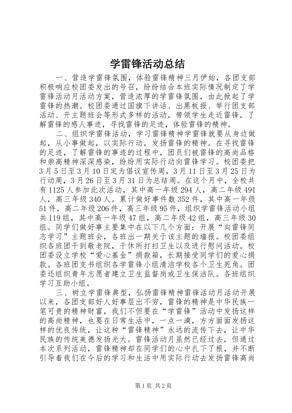 学雷锋活动总结 (28)_第1页