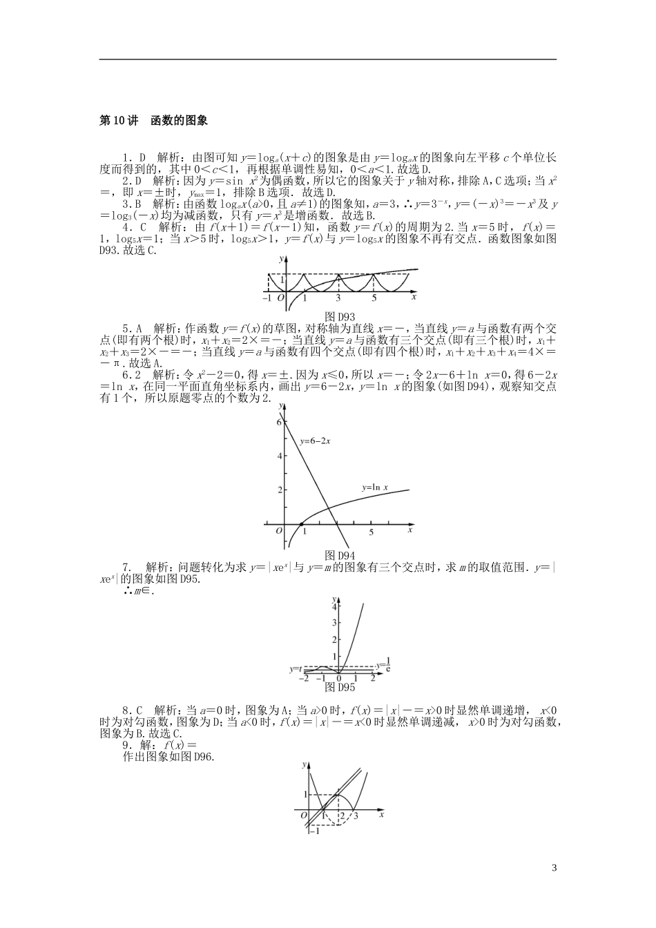 高考数学一轮复习 第二章 函数、导数及其应用 第10讲 函数的图象课时作业 理-人教版高三全册数学试题_第3页