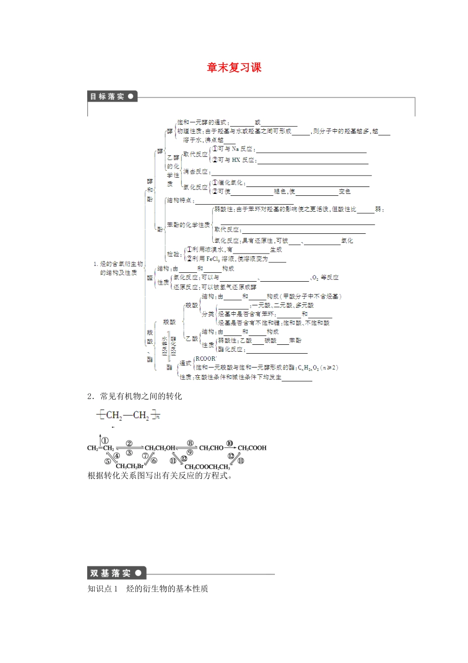 高中化学 第三章 章末复习课课后作业（含解析）新人教版选修5-新人教版高二选修5化学试题_第1页