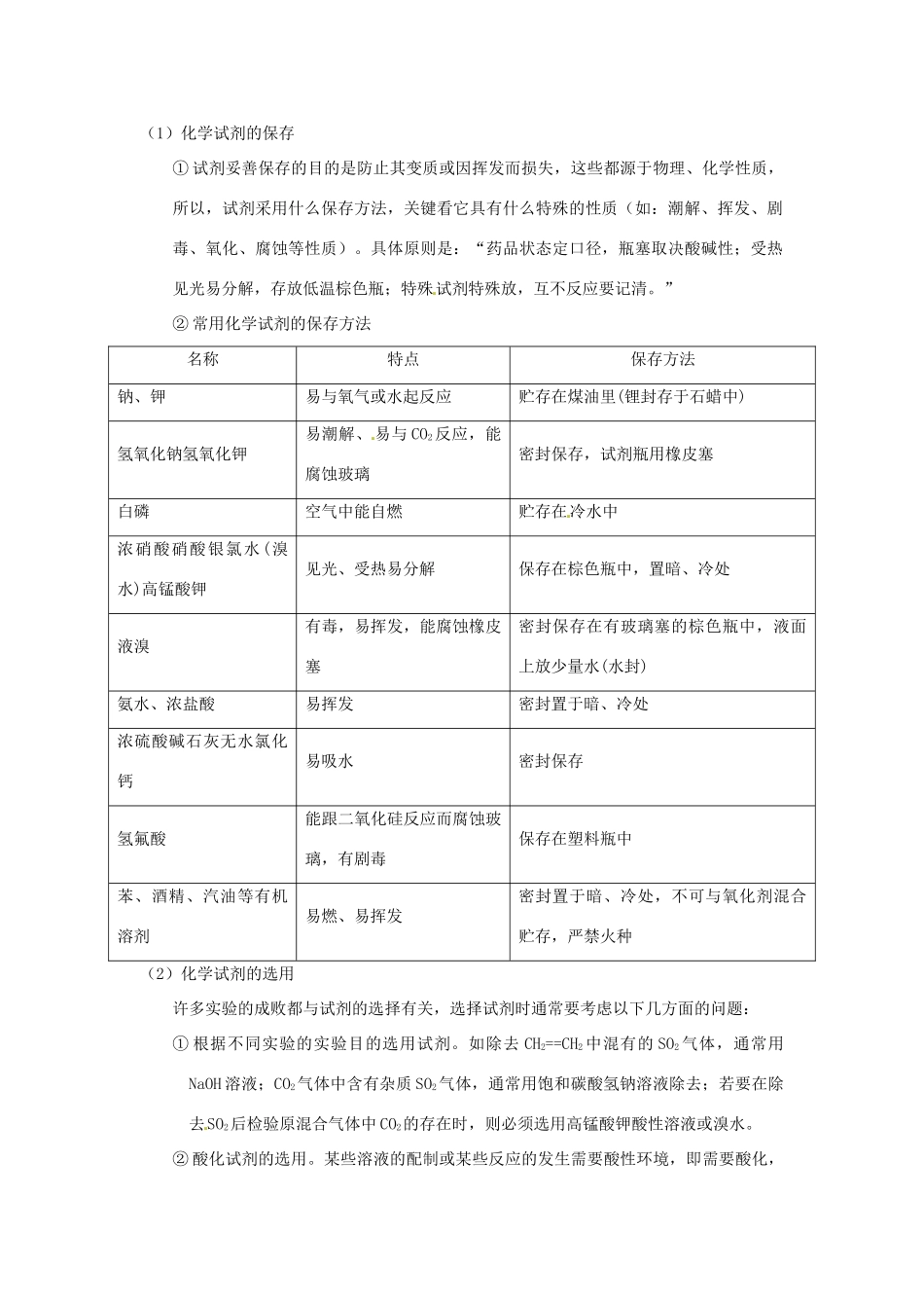 河南省嵩县一高高考化学三轮冲刺 考点总动员19《化学实验基本操作》-人教版高三全册化学试题_第2页