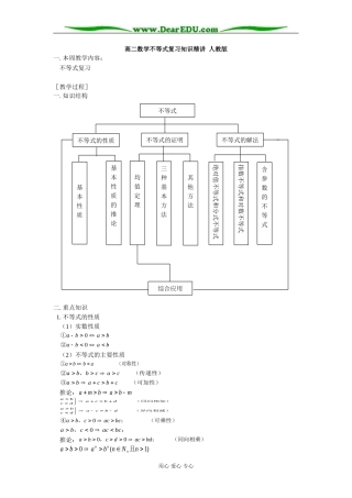 高二数学不等式复习知识精讲 人教版