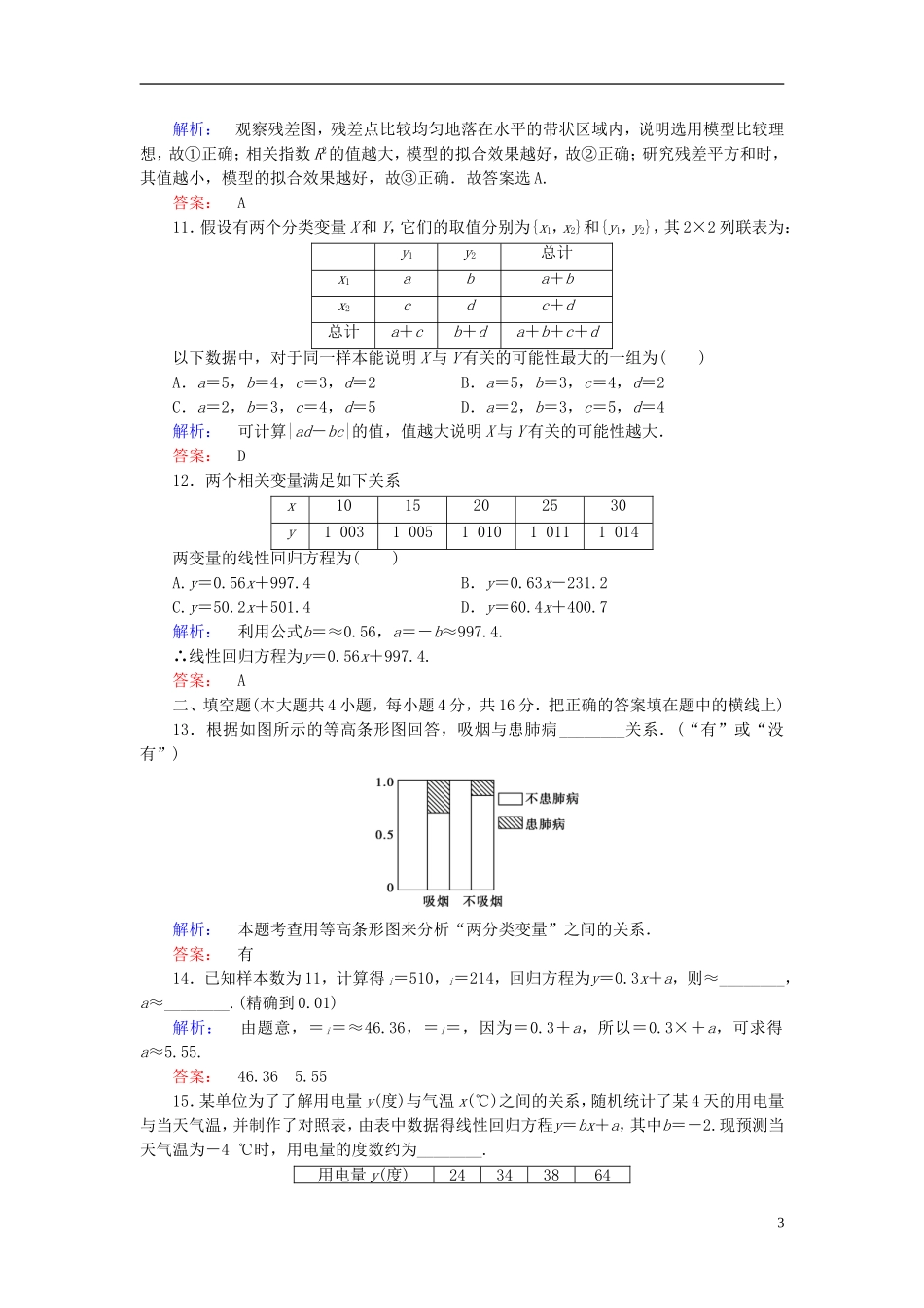 高中数学 第一章 统计案例章末高效整合 新人教A版选修1-2-新人教A版高二选修1-2数学试题_第3页