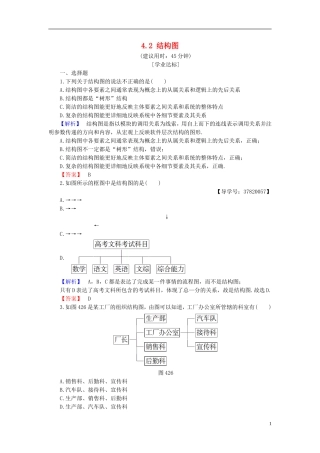 高中数学 第四章 框图 4.2 结构图学业分层测评 新人教B版选修1-2-新人教B版高二选修1-2数学试题