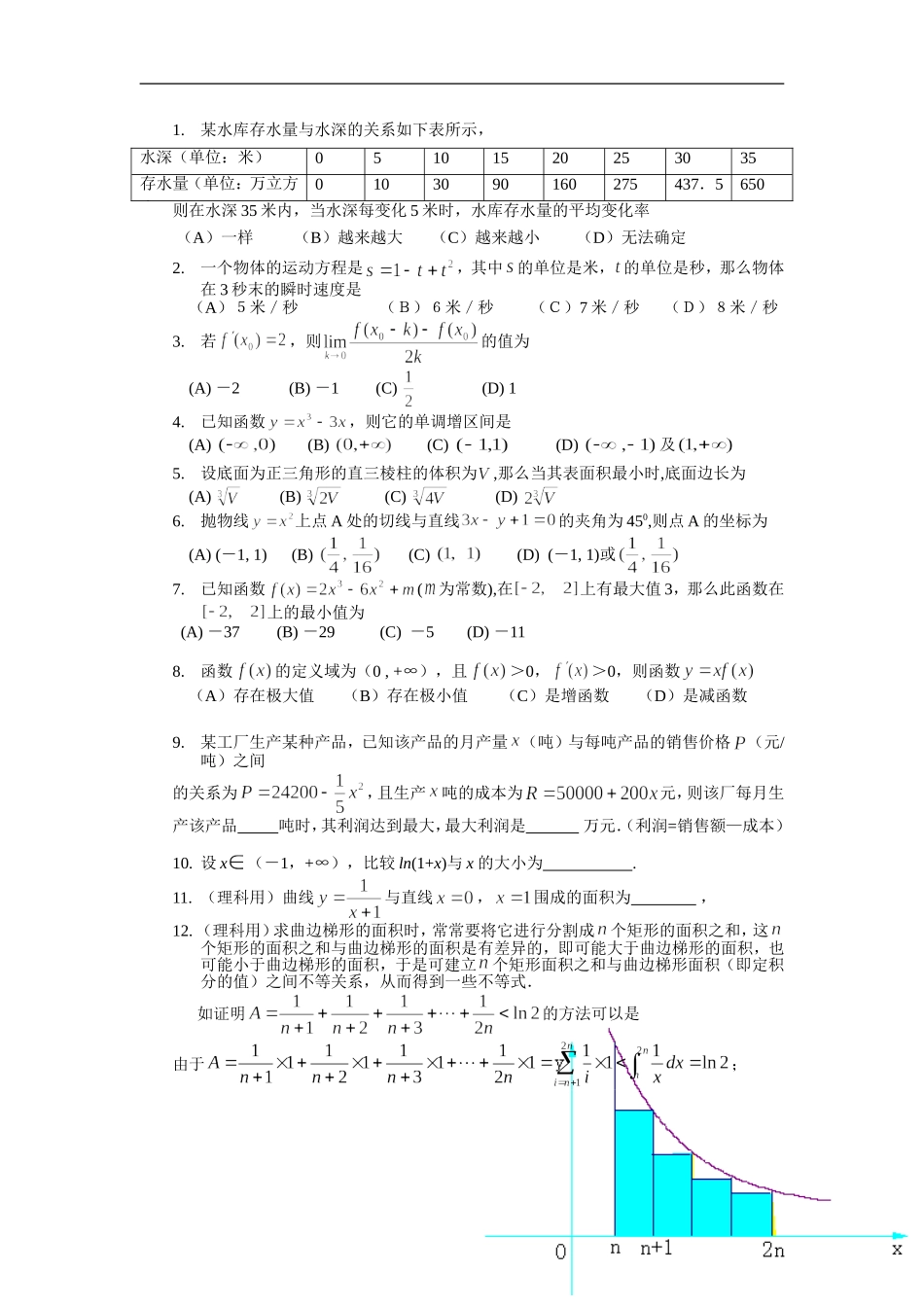 高考数学二轮专题复习讲与练：导数_第3页