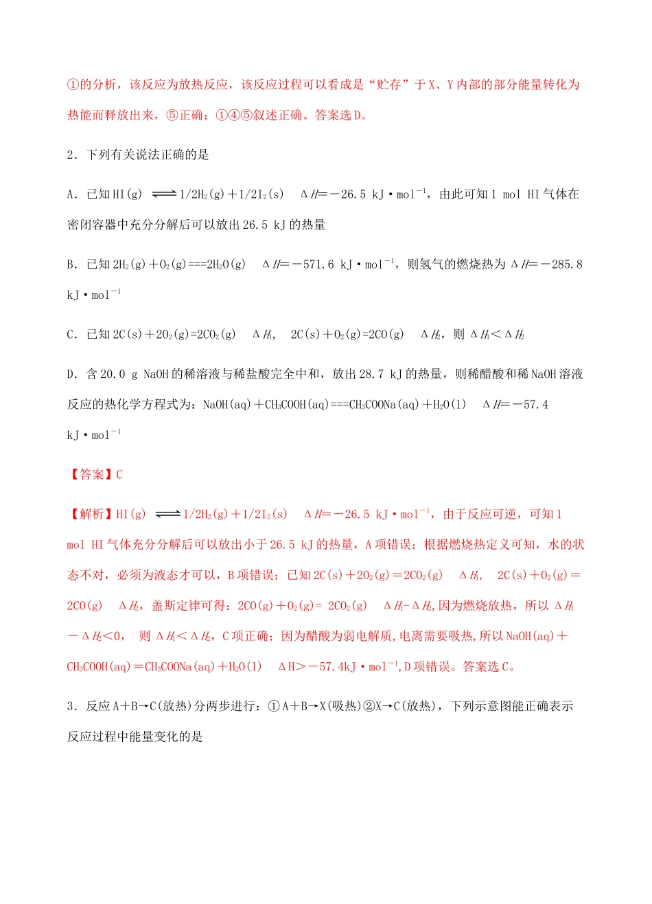 高二化学高频考题期中模拟卷04（含解析） 新人教版选择性必修1-新人教版高二选择性必修1化学试题_第2页