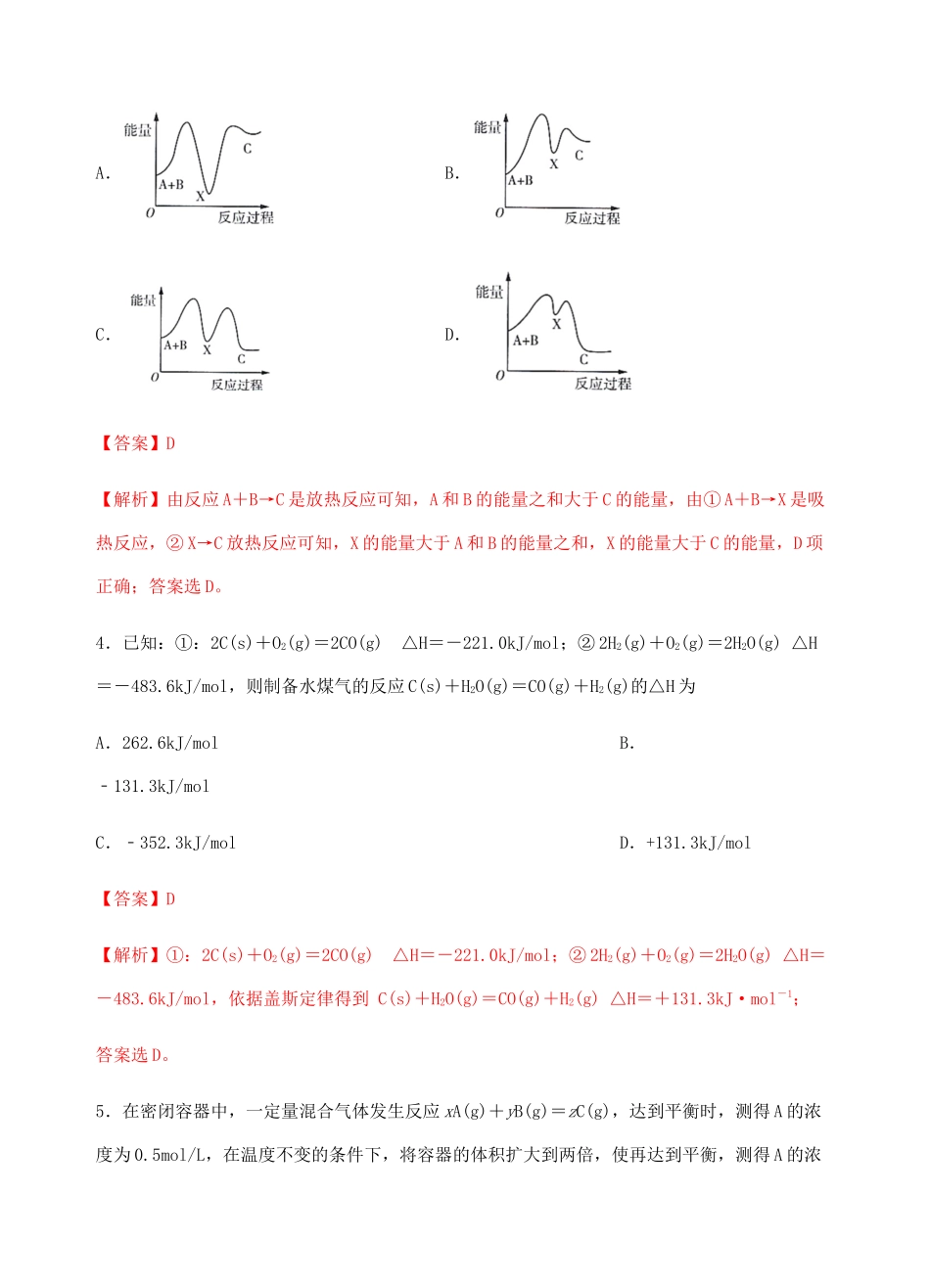 高二化学高频考题期中模拟卷04（含解析） 新人教版选择性必修1-新人教版高二选择性必修1化学试题_第3页