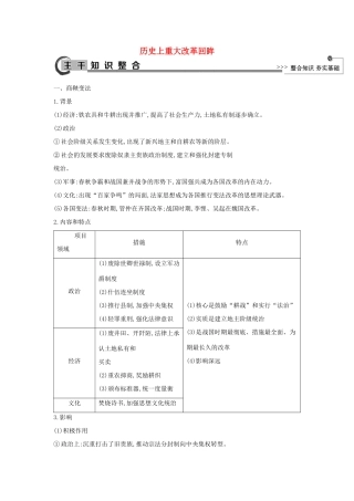 高考历史大一轮复习 历史上重大改革回眸知识整合 岳麓版-岳麓版高三全册历史试题