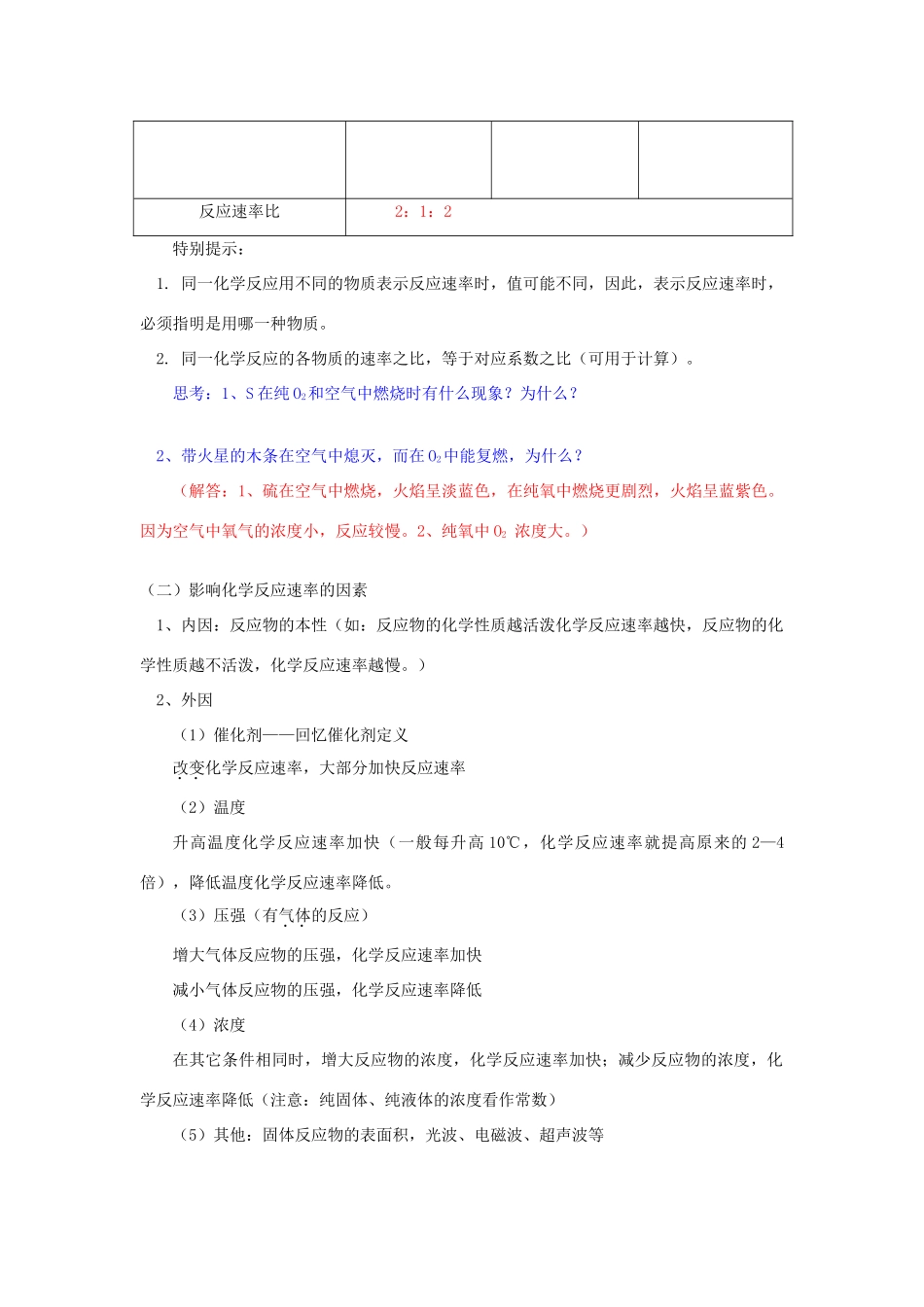 高一化学第2章  第2节  化学反应的快慢和限度鲁教版知识精讲_第2页