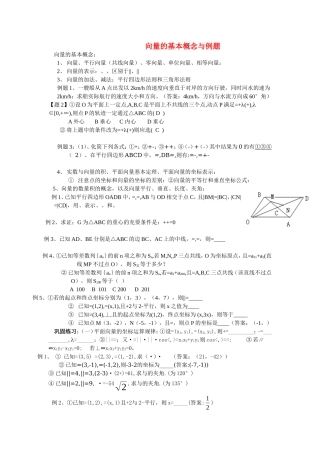 重庆市云阳县双江中学高三数学复习班向量的基本概念与例题