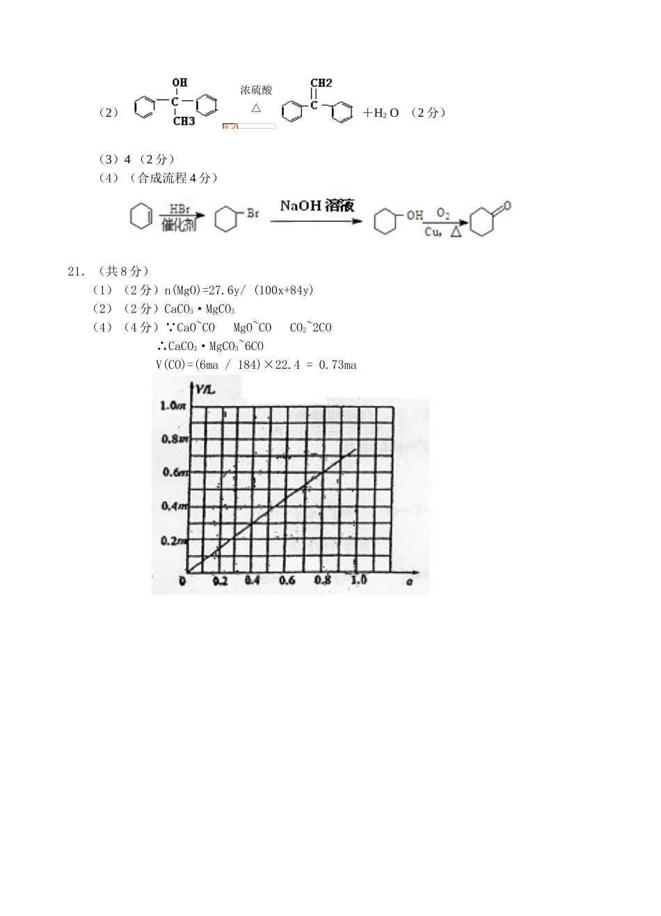 信息试卷（二）化学参考答案及评分建议_第2页