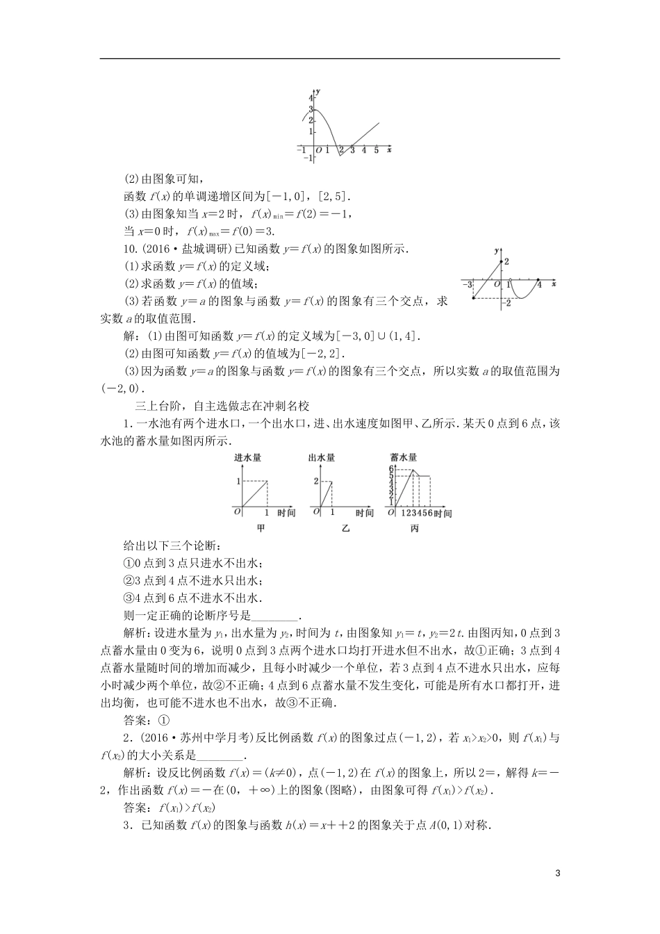（江苏专用）高三数学一轮总复习 第二章 函数与基本初等函数Ⅰ 第四节 函数的图象课时跟踪检测 理-人教版高三全册数学试题_第3页