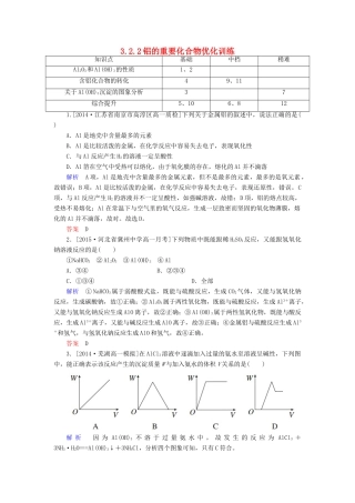 高中化学 3.2.2铝的重要化合物优化训练 新人教版必修1-新人教版高一必修1化学试题
