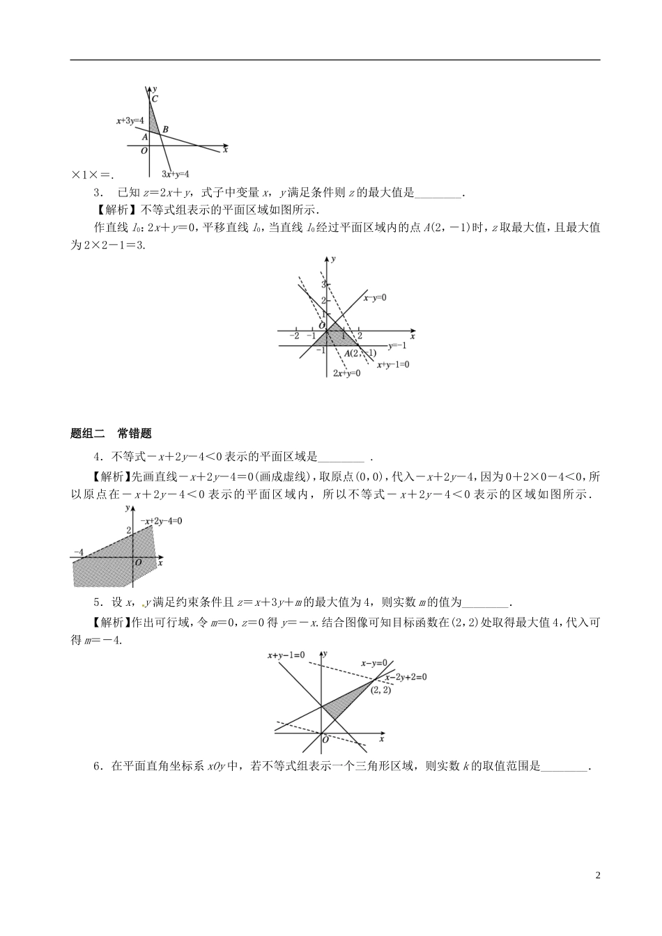 （江苏版）高考数学一轮复习 专题7.3 二元一次不等式（组）与简单的线性规划问题（讲）-人教版高三全册数学试题_第2页