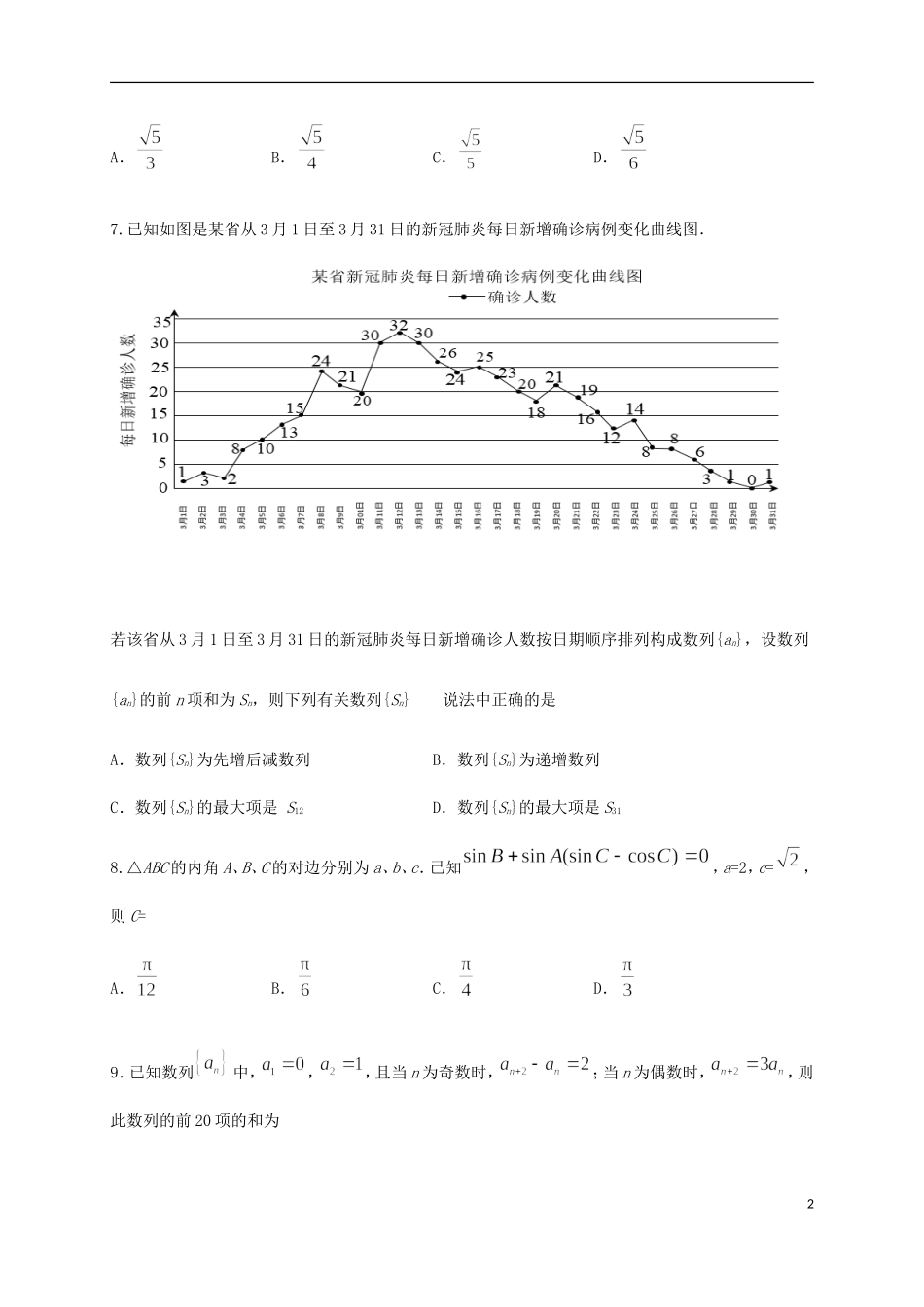 福建省莆田二中高二数学10月阶段性检测试题-人教版高二全册数学试题_第2页