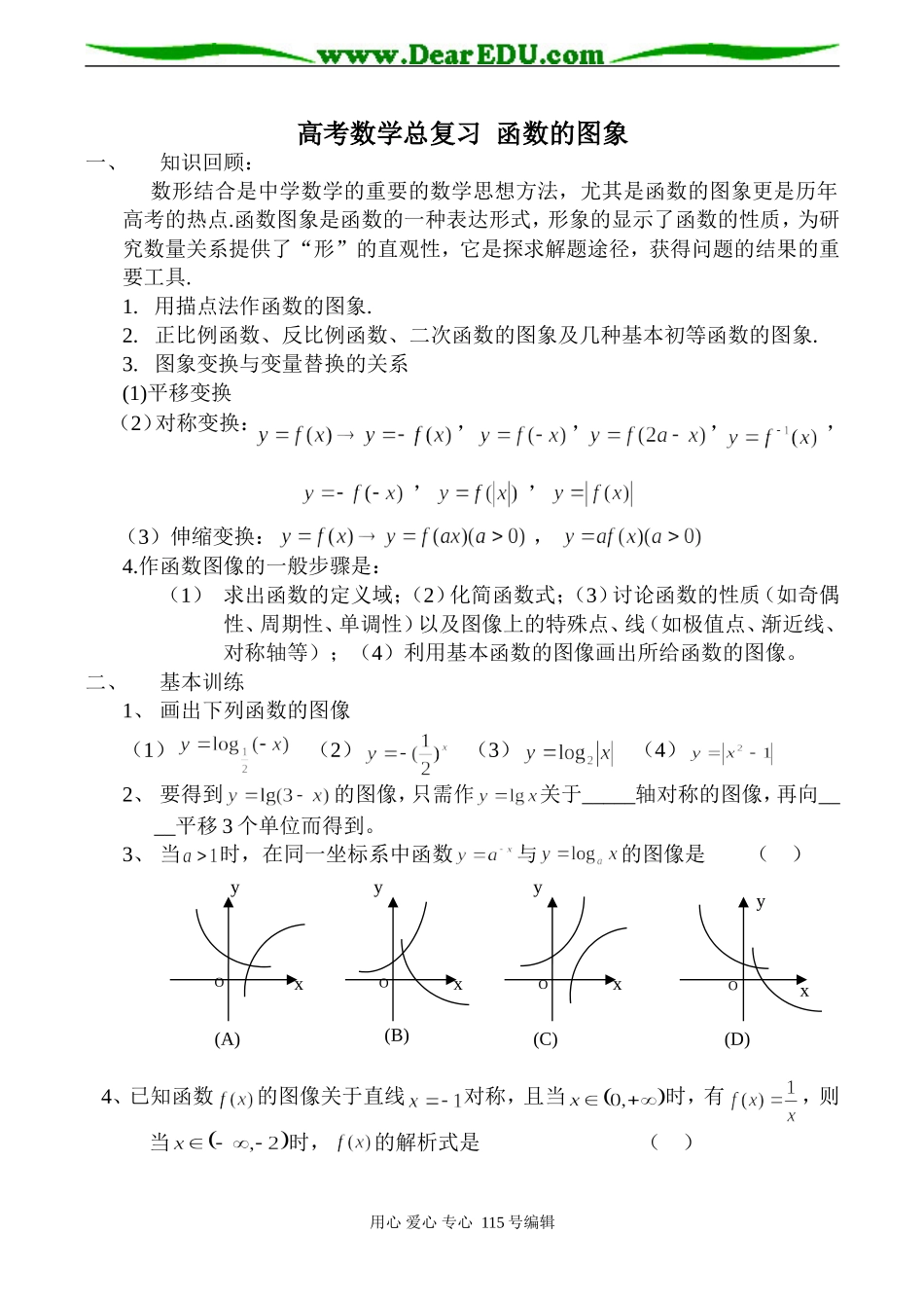 高考数学总复习 函数的图象_第1页