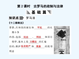 【创新设计】2011年高三历史一轮复习 第2课时 古罗马的政制与法律课件 岳麓版必修1