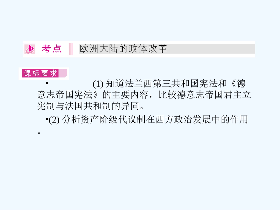 《金版新学案》2011高三历史一轮复习 第6讲 欧洲大陆的政体改革课件 岳麓版_第3页
