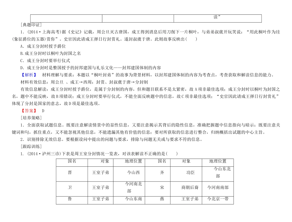 高考总动员高考历史一轮总复习 第一单元学科素养提升（含解析）-人教版高三全册历史试题_第2页
