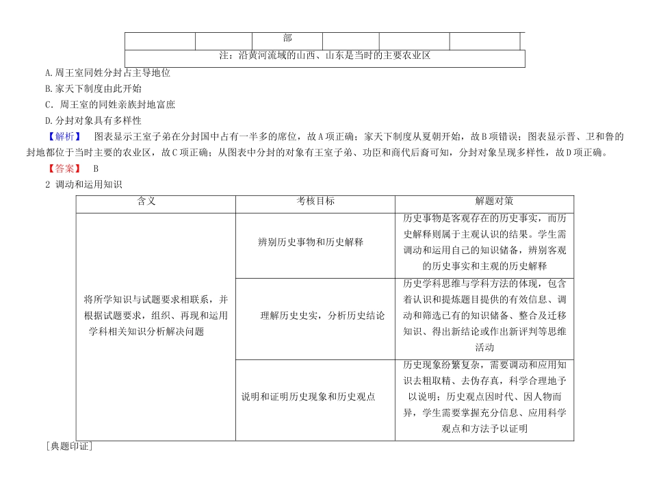 高考总动员高考历史一轮总复习 第一单元学科素养提升（含解析）-人教版高三全册历史试题_第3页