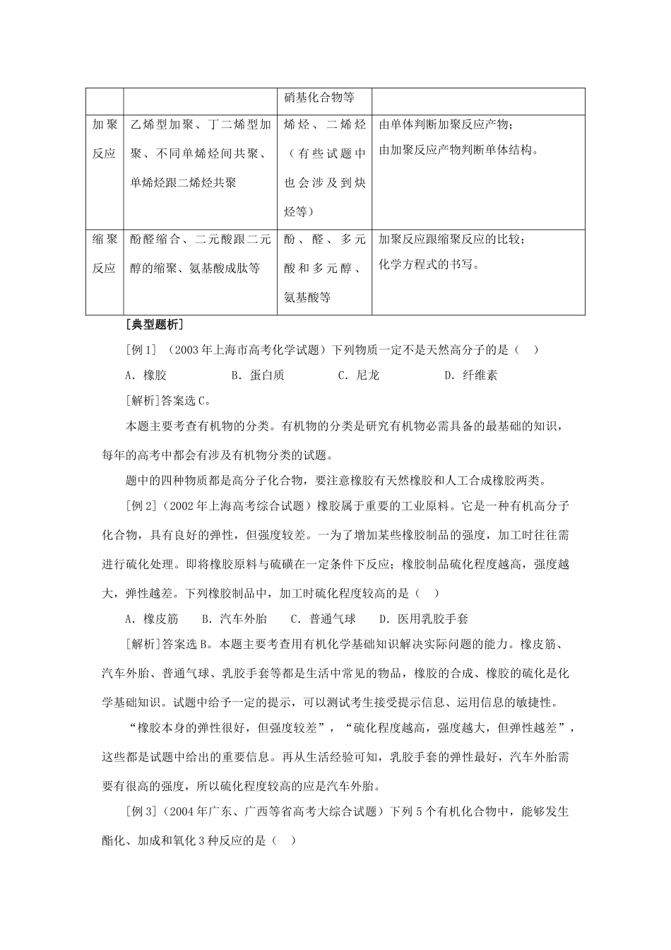 高考化学冲刺专题八有机基本概念的梳理和综合_第3页