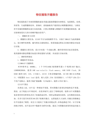 特征提取开题报告 