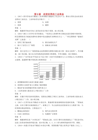 高中历史 第二单元 工业文明的崛起和对中国的冲击 第9课 改变世界的工业革命课时对点练习 岳麓版必修2-岳麓版高一必修2历史试题