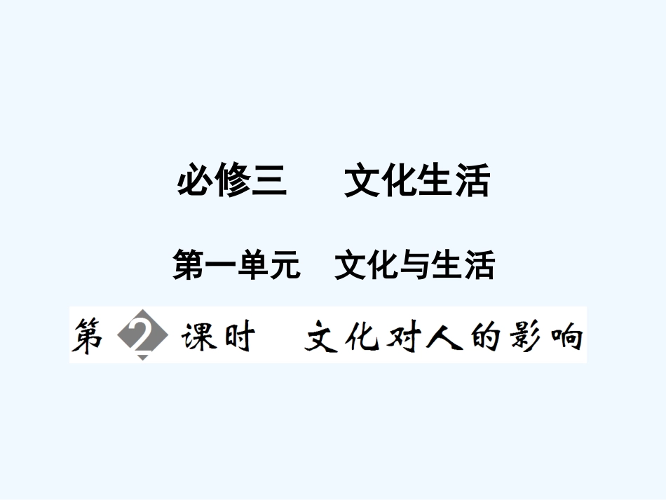 【创新设计】2011届高三政治一轮复习 第一单元 第2课时 文化对人的影响课件 新人教版必修3_第1页