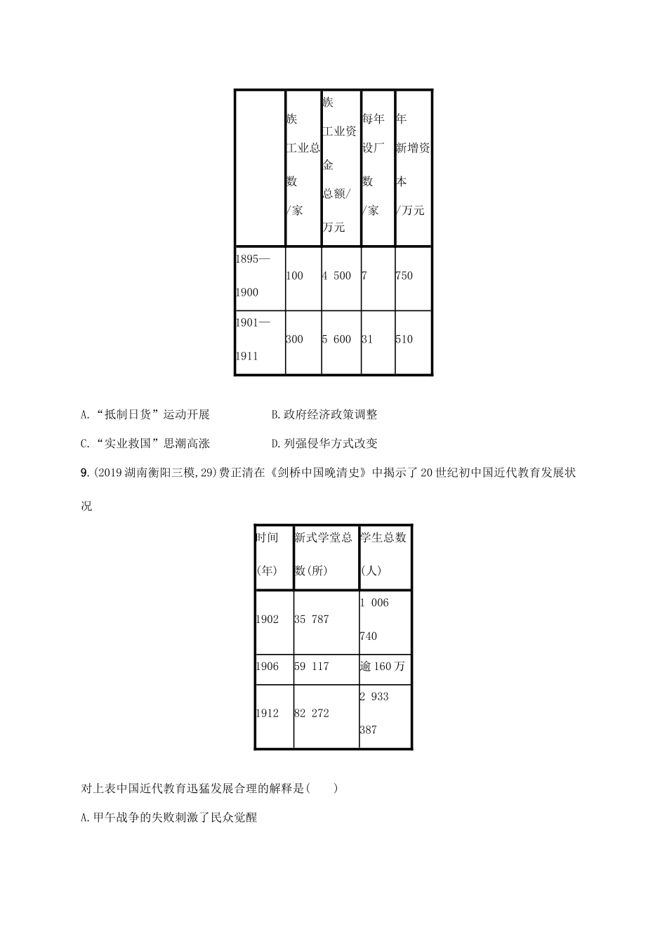 高考历史二轮复习“”专项练 第29题专练——觉醒与探索-人教版高三全册历史试题_第3页