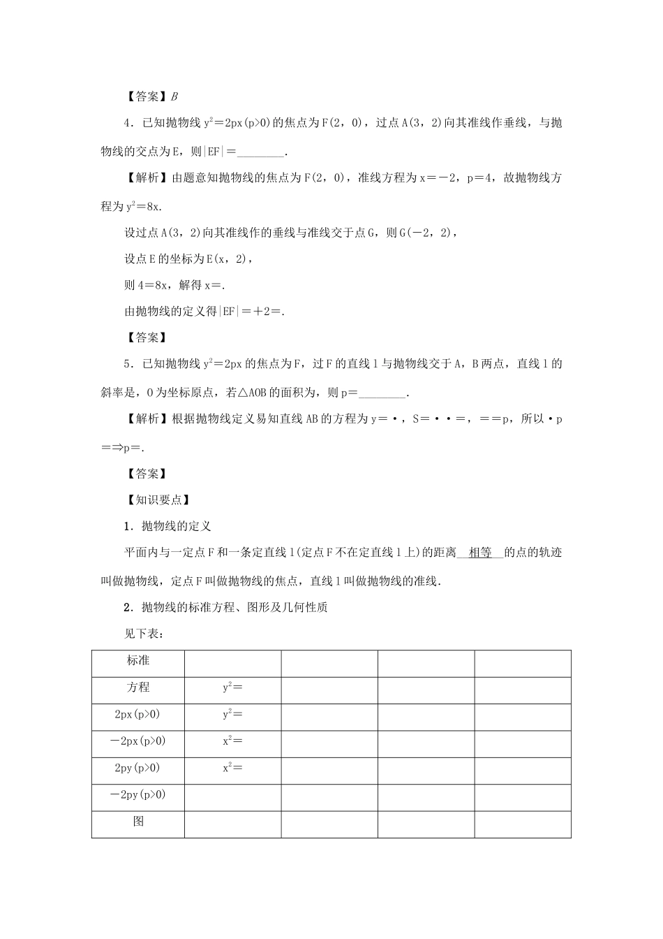 （名师导学）高考数学总复习 第十章 直线与圆、圆锥曲线 第68讲 抛物线练习 理（含解析）新人教A版-新人教A版高三全册数学试题_第2页