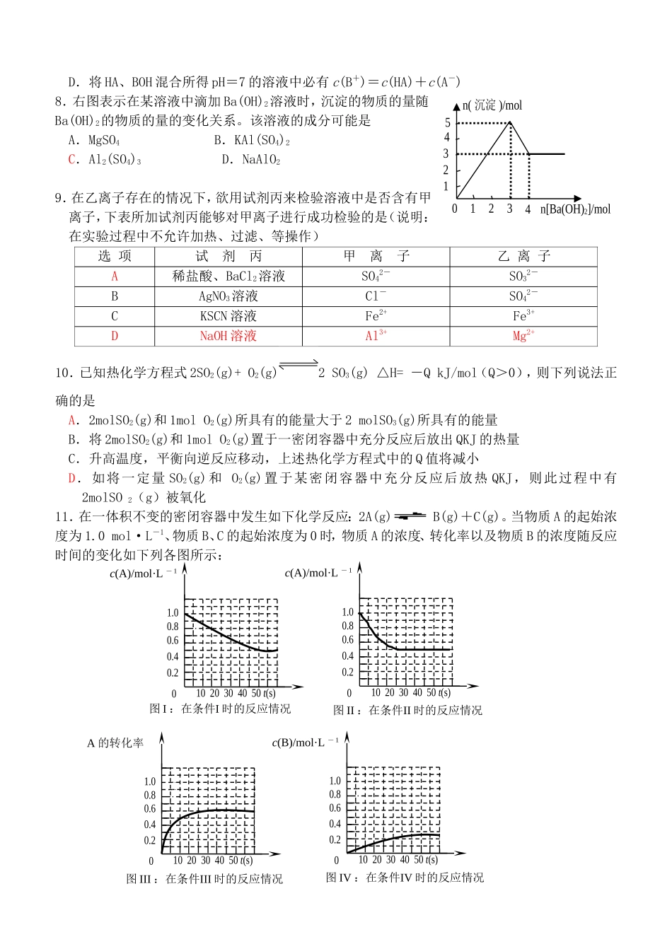 江苏省常州市奔牛高级中学高三化学选择易错题1_第2页
