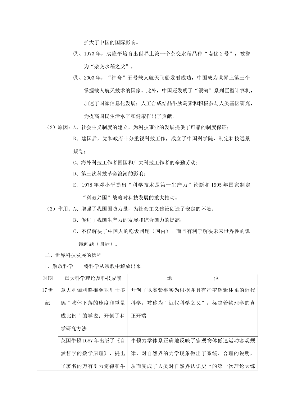 高考历史专题复习笔记 历年高考频点知识网络构建六 你追我赶的世界科技，多元共存的世界文化-人教版高三全册历史试题_第3页