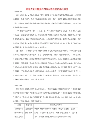 高考历史专题复习四西方政治现代化的历程